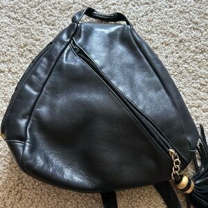 Black Leather Backpack